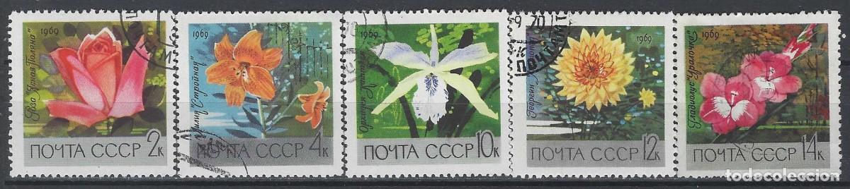 Sellos: UNI&Oacute;N SOVI&Eacute;TICA 1969 - FLORES DEL JARD&Iacute;N B&Oacute;TANICO DE LA ACADEMIA DE CIENCIAS, S.COMPLETA - USADOS