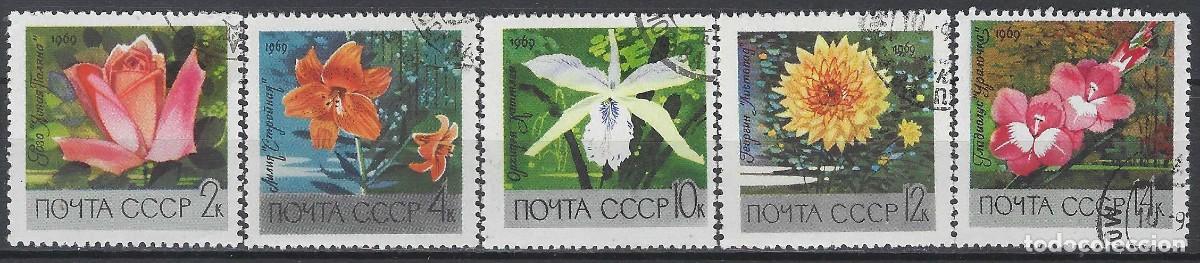 Sellos: UNI&Oacute;N SOVI&Eacute;TICA 1969 - FLORES DEL JARD&Iacute;N B&Oacute;TANICO DE LA ACADEMIA DE CIENCIAS, S.COMPLETA - USADOS