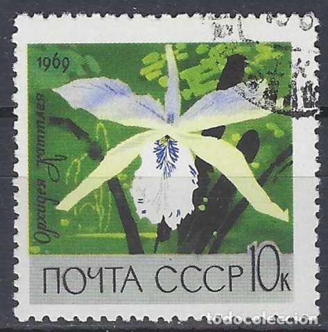Sellos: UNI&Oacute;N SOVI&Eacute;TICA 1969 - FLORES, ORQU&Iacute;DEA - USADO