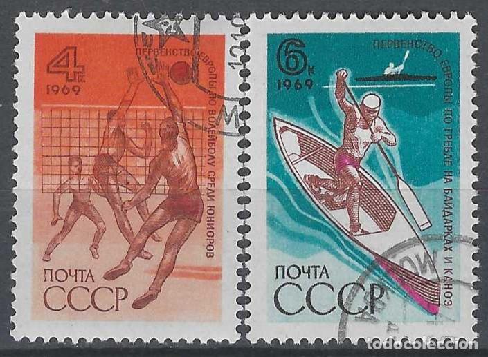 Sellos: UNI&Oacute;N SOVI&Eacute;TICA 1969 - ACONTECIMIENTOS DEPORTIVOS INTERNACIONAJES, S.COMPLETA - USADOS