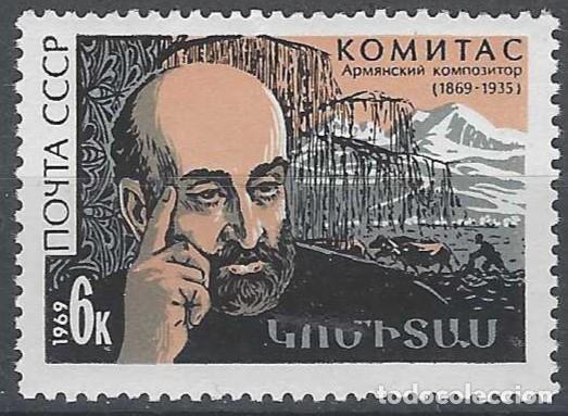 Sellos: UNI&Oacute;N SOVI&Eacute;TICA 1969 - CENTENARIO DEL NACIMIENTO DE KOMITAS - MNH**