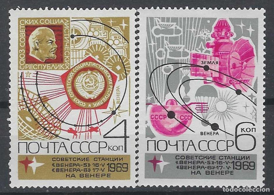 Sellos: UNI&Oacute;N SOVI&Eacute;TICA 1969 - EXPLORACI&Oacute;N ESPACIAL, SONDA VENUSIANA &rdquo;VENERA-V&rdquo;, S.COMPLETA - MH*