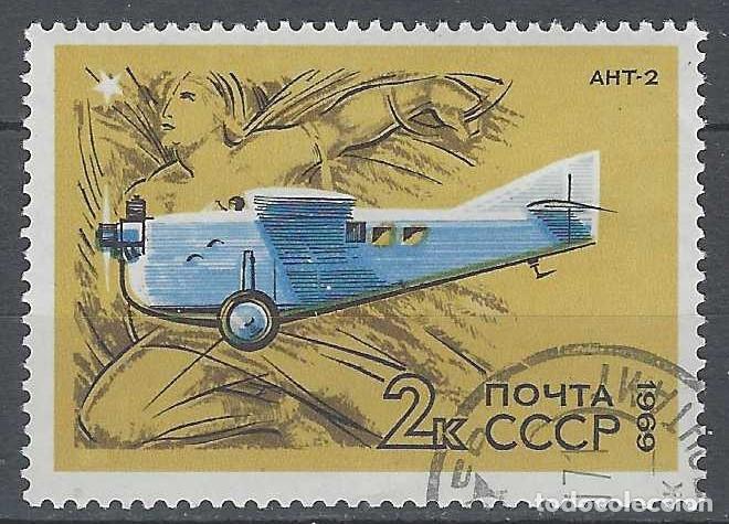 Sellos: UNI&Oacute;N SOVI&Eacute;TICA 1969 - AVIONES - USADO - Foto 1