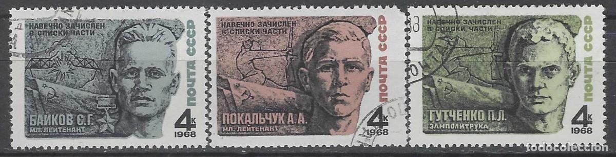 Sellos: UNI&Oacute;N SOVI&Eacute;TICA 1968 - H&Eacute;ROES DE LA 2&ordf; GUERRA MUNDIAL, S.COMPLETA - USADOS
