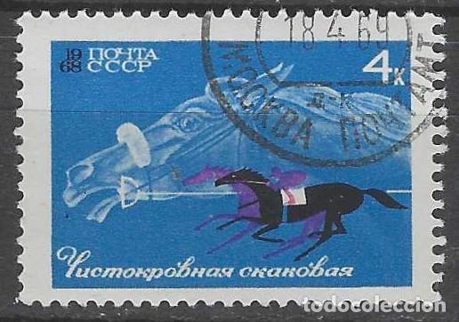 Sellos: UNI&Oacute;N SOVI&Eacute;TICA 1968 - DEPORTES ECUESTRES - USADO