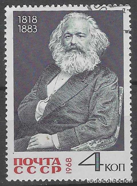 Sellos: UNI&Oacute;N SOVI&Eacute;TICA 1968 - 150&ordm; ANIV. DEL NACIMIENTO DE KARK MARX - USADO