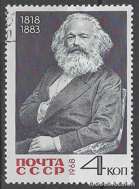 Sellos: UNI&Oacute;N SOVI&Eacute;TICA 1968 - 150&ordm; ANIV. DEL NACIMIENTO DE KARK MARX - USADO