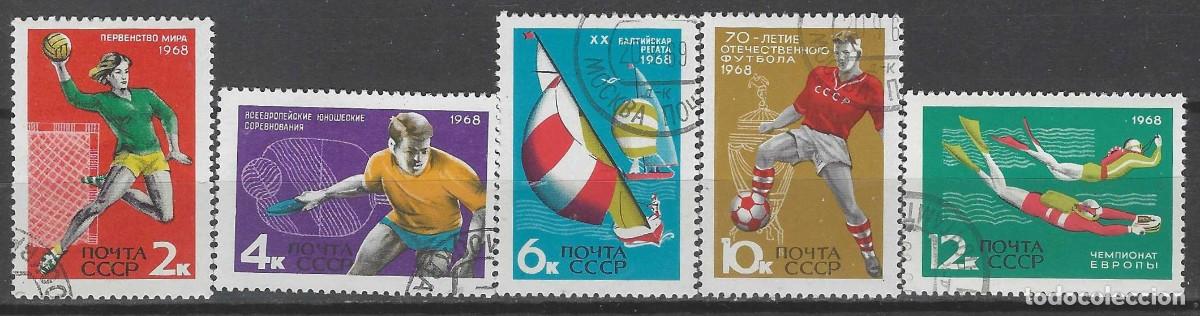 Sellos: UNI&Oacute;N SOVI&Eacute;TICA 1968 - ACONTECIMIENTOS DEPORTIVOS INTERNACIONALES, S.COMPLETA - USADO