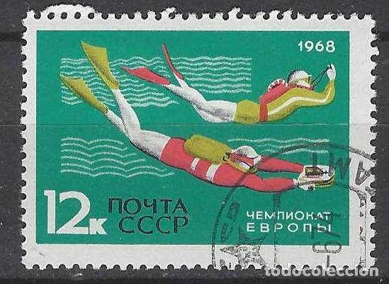 Sellos: UNI&Oacute;N SOVI&Eacute;TICA 1968 - EUROPEO DE PESCA SUBMARINA - USADO