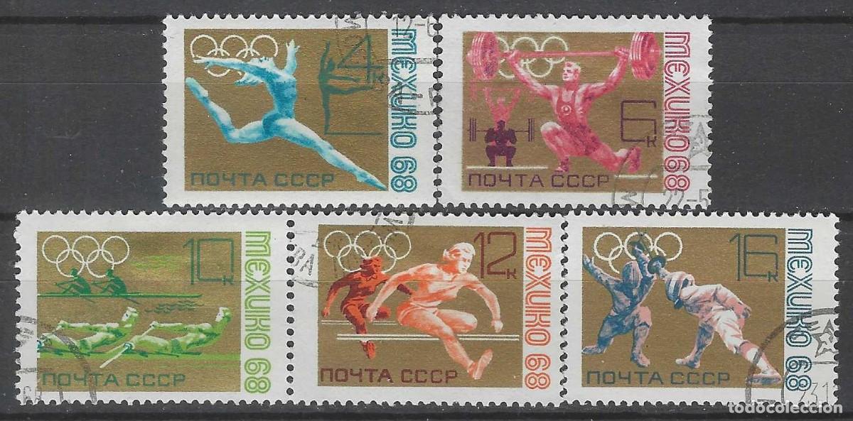 Sellos: UNI&Oacute;N SOVI&Eacute;TICA 1968 - JJOO DE M&Eacute;XICO, S.COMPLETA - USADOS