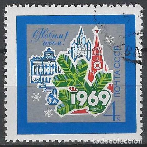 Sellos: UNI&Oacute;N SOVI&Eacute;TICA 1968 - A&Ntilde;O NUEVO - USADO