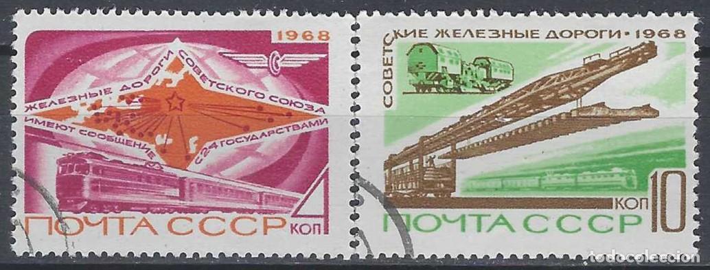 Sellos: UNI&Oacute;N SOVI&Eacute;TICA 1968 - RED NACIONAL DE FERROCARRILES, S.COMPLETA - USADOS
