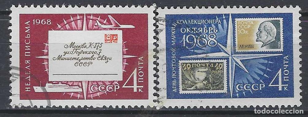 Sellos: UNI&Oacute;N SOVI&Eacute;TICA 1968 - SEMANA INTERNACIONAL DE LA CARTA ESCRITA, S.COMPLETA - USADOS