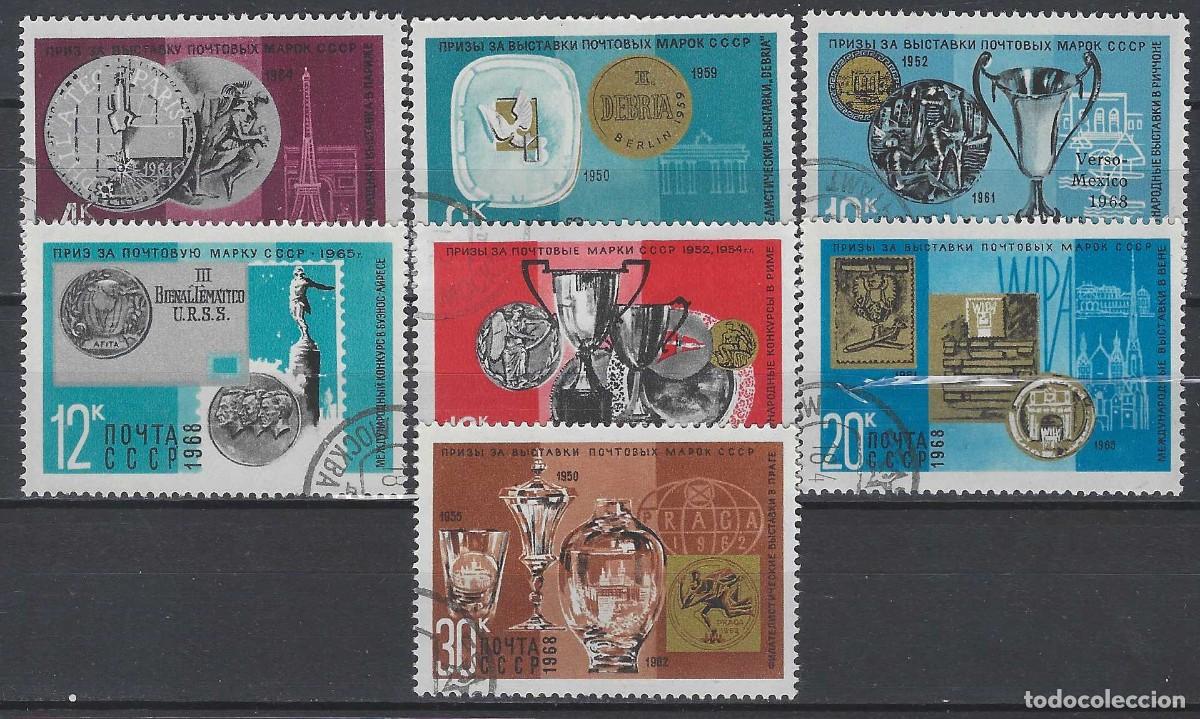 Sellos: UNI&Oacute;N SOVI&Eacute;TICA 1968 - PREMIOS DE EXPOSICIONES FILAT&Eacute;LICAS INTERNACIONALES, S.COMPLETA - USADOS