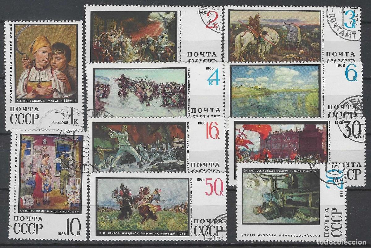 Sellos: UNI&Oacute;N SOVI&Eacute;TICA 1968 - PINTURAS DEL MUSEO DE LENINGRADO, S.COMPLETA - USADOS