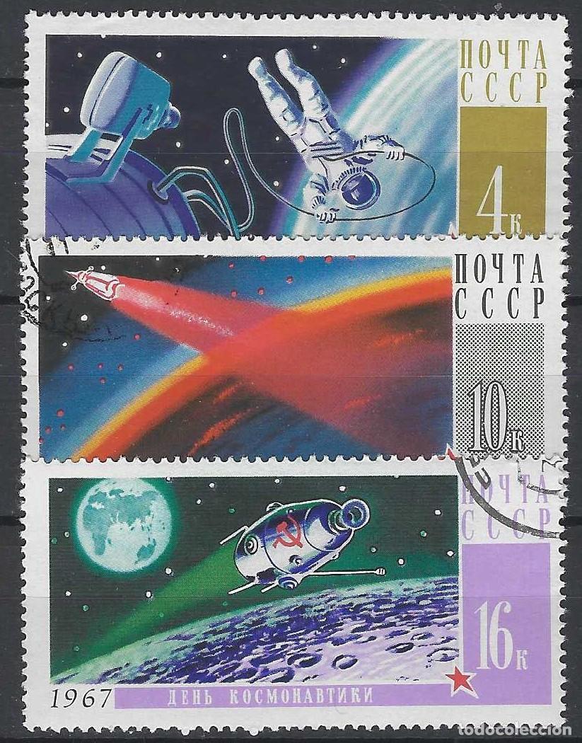 Sellos: UNI&Oacute;N SOVI&Eacute;TICA 1967 - D&Iacute;A DE LA COSMON&Aacute;UTICA, S.COMPLETA - USADOS