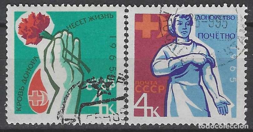 Selos: UNI&Oacute;N SOVI&Eacute;TICA 1965 - DONANTES DE SANGRE, S.COMPLETA - USADOS