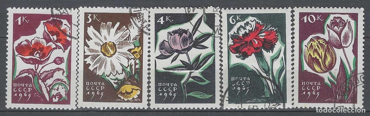 Sellos: UNI&Oacute;N SOVI&Eacute;TICA 1965 - FLORES, S.COMPLETA - USADOS