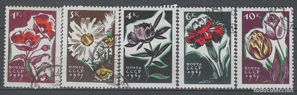 Sellos: UNI&Oacute;N SOVI&Eacute;TICA 1965 - FLORES, S.COMPLETA - USADOS