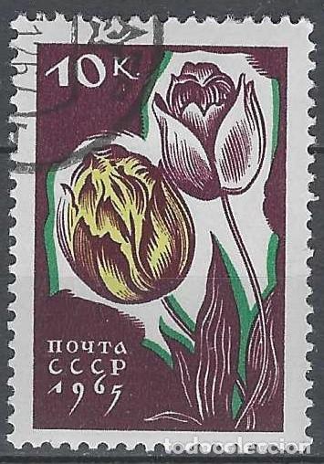 Sellos: UNI&Oacute;N SOVI&Eacute;TICA 1965 - FLORES, TULIP&Aacute;N DE JARD&Iacute;N - USADO