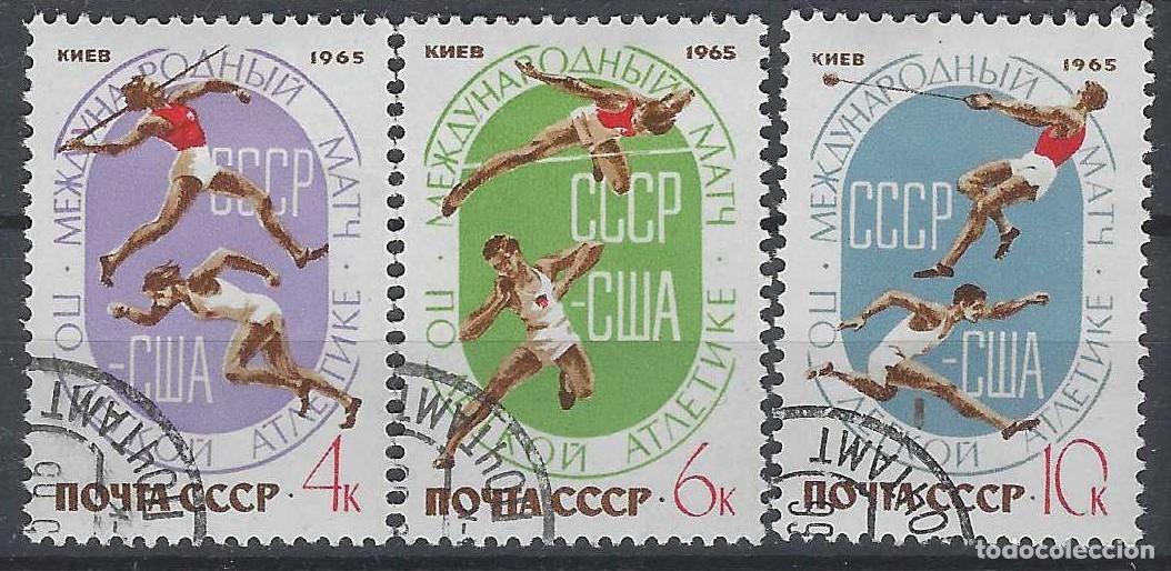 Sellos: UNI&Oacute;N SOVI&Eacute;TICA 1965 - ENCUENTRO ATL&Eacute;TICO ENTRE EEUU-URSS, S.COMPLETA - USADOS