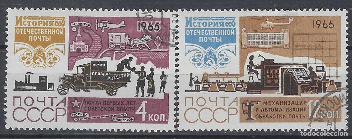 Sellos: UNI&Oacute;N SOVI&Eacute;TICA 1965 - HISTORIA DEL CORREO RUSO, S.COMPLETA - USADOS