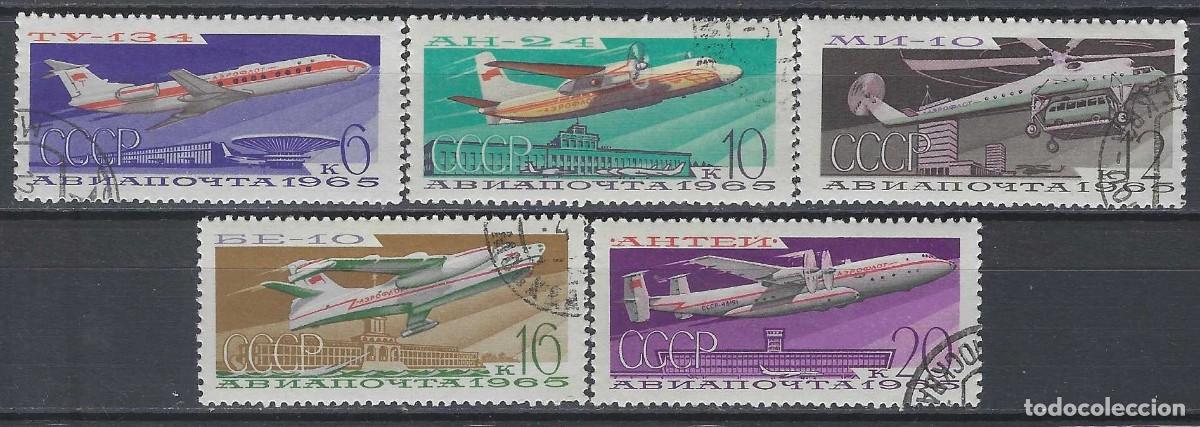 Sellos: UNI&Oacute;N SOVI&Eacute;TICA 1965 - AVIACI&Oacute;N CIVIL NACIONAL, A&Eacute;REOS, S.COMPLETA - USADOS