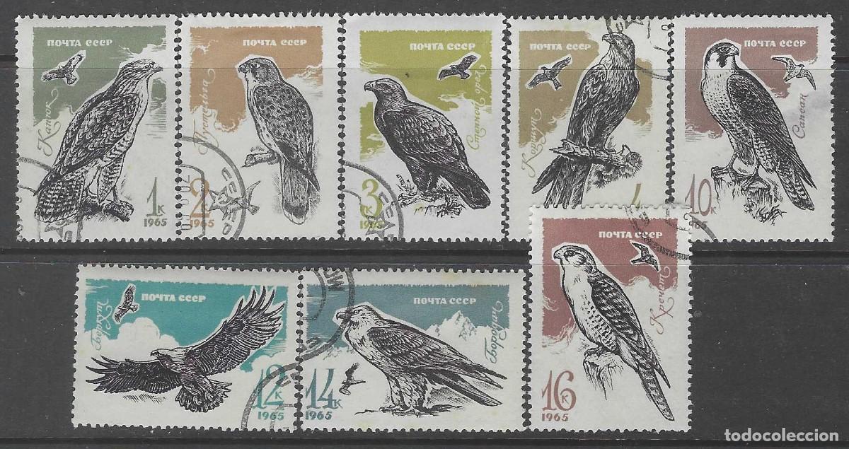 Sellos: UNI&Oacute;N SOVI&Eacute;TICA 1965 - FAUNA, AVES DE PRESA, S.COMPLETA - USADOS