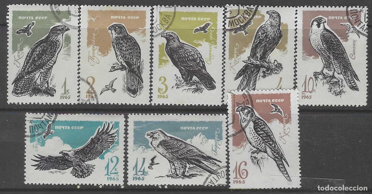 Sellos: UNI&Oacute;N SOVI&Eacute;TICA 1965 - FAUNA, AVES DE PRESA, S.COMPLETA - USADOS