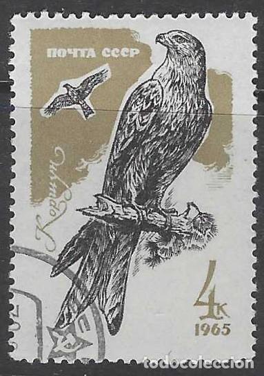 Sellos: UNI&Oacute;N SOVI&Eacute;TICA 1965 - FAUNA, AVES DE PRESA, MILANO REAL - USADO