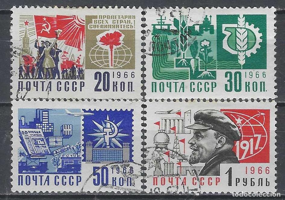 Timbres: UNI&Oacute;N SOVI&Eacute;TICA 1966 - SERIE B&Aacute;SICA, TAMA&Ntilde;O SUPERIOR, S.COMPLETA - USADOS