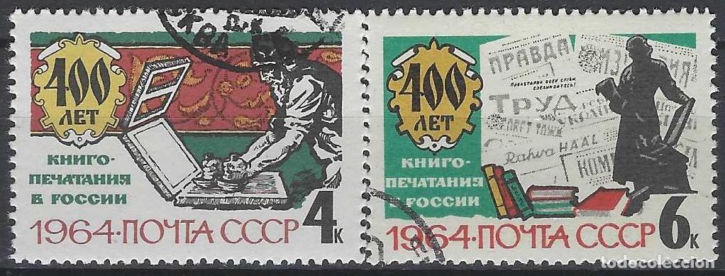 Sellos: UNI&Oacute;N SOVI&Eacute;TICA 1964 - 4&ordm; CENTENARIO DE LA IMPRENTA EN RUSIA, S.COMPLETA - USADOS