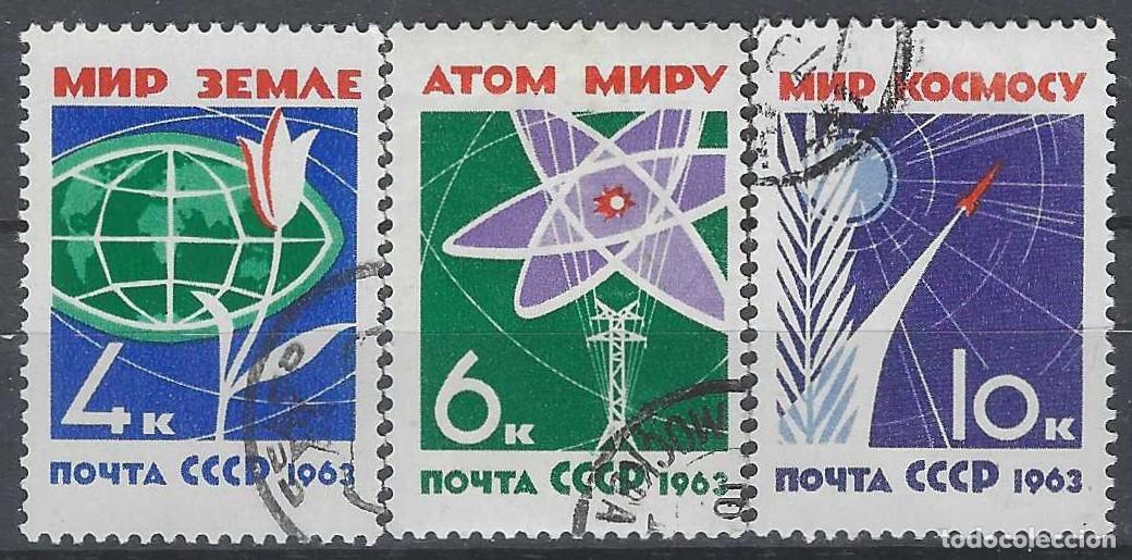 Sellos: UNI&Oacute;N SOVI&Eacute;TICA 1963 - POR UN MUNDO SIN ARMAS, S.COMPLETA - USADOS