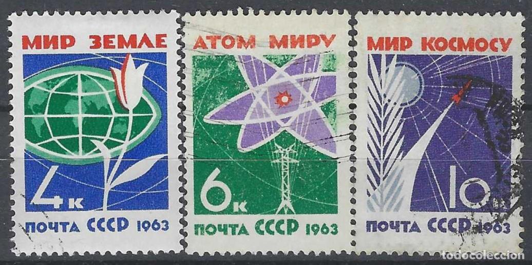 Sellos: UNI&Oacute;N SOVI&Eacute;TICA 1963 - POR UN MUNDO SIN ARMAS, S.COMPLETA - USADOS