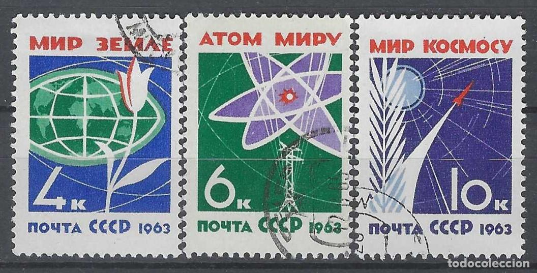 Sellos: UNI&Oacute;N SOVI&Eacute;TICA 1963 - POR UN MUNDO SIN ARMAS, S.COMPLETA - USADOS