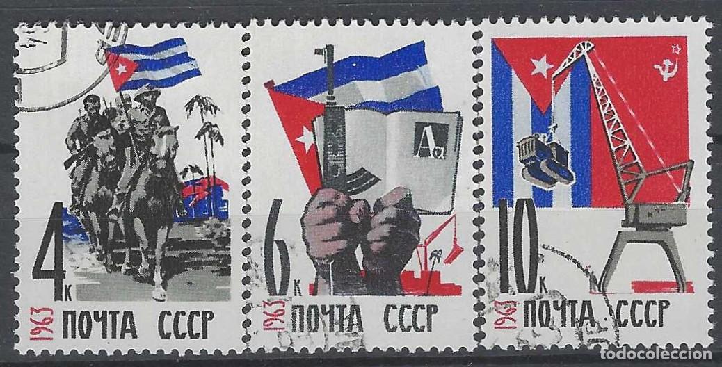 Sellos: UNI&Oacute;N SOVI&Eacute;TICA 1963 - AMISTAD CON CUBA, S.COMPLETA - USADOS