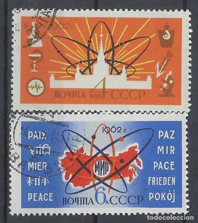 Timbres: UNI&Oacute;N SOVI&Eacute;TICA 1962 - &Aacute;TOMOS POR LA PAZ, S.COMPLETA - USADOS