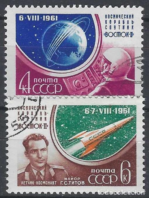Briefmarken: UNI&Oacute;N SOVI&Eacute;TICA 1961 - LANZAMIENTO DEL 2&ordm; VUELO TRIPULADO AL ESPACIO, S.COMPLETA - USADOS