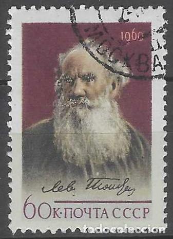Sellos: UNI&Oacute;N SOVI&Eacute;TICA 1960 - 50&ordm; ANIV. DE LA MUERTE DE LEON TOLSTOI - USADO