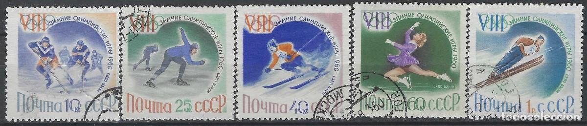 Sellos: UNI&Oacute;N SOVI&Eacute;TICA 1960 - JJOO DE INVIERNO DE SQUAW VALLEY, S.COMPLETA - USADOS