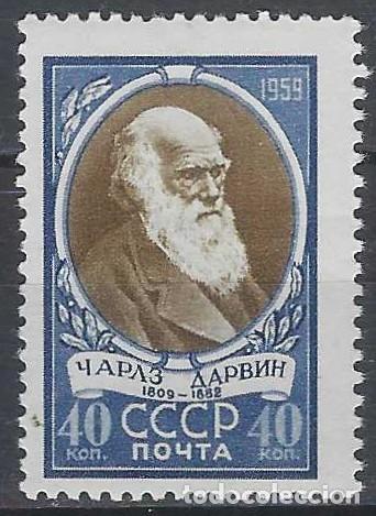 Sellos: UNI&Oacute;N SOVI&Eacute;TICA 1959 - 150&ordm; ANIV. DEL NACIMIENTO DE CHARLES DARWIN - USADO