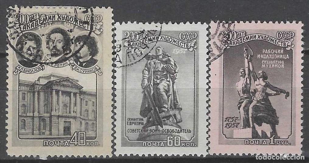 Sellos: UNI&Oacute;N SOVI&Eacute;TICA 1957 - 2&ordm; CENTENARIO DE LA ACADEMIA DE ARTES, S.COMPLETA - USADOS