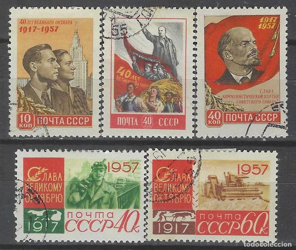 Sellos: UNI&Oacute;N SOVI&Eacute;TICA 1957 - 40&ordm; ANIV. DE LA REVOLUCI&Oacute;N RUSA DE OCTUBRE, S.COMPLETA - USADOS