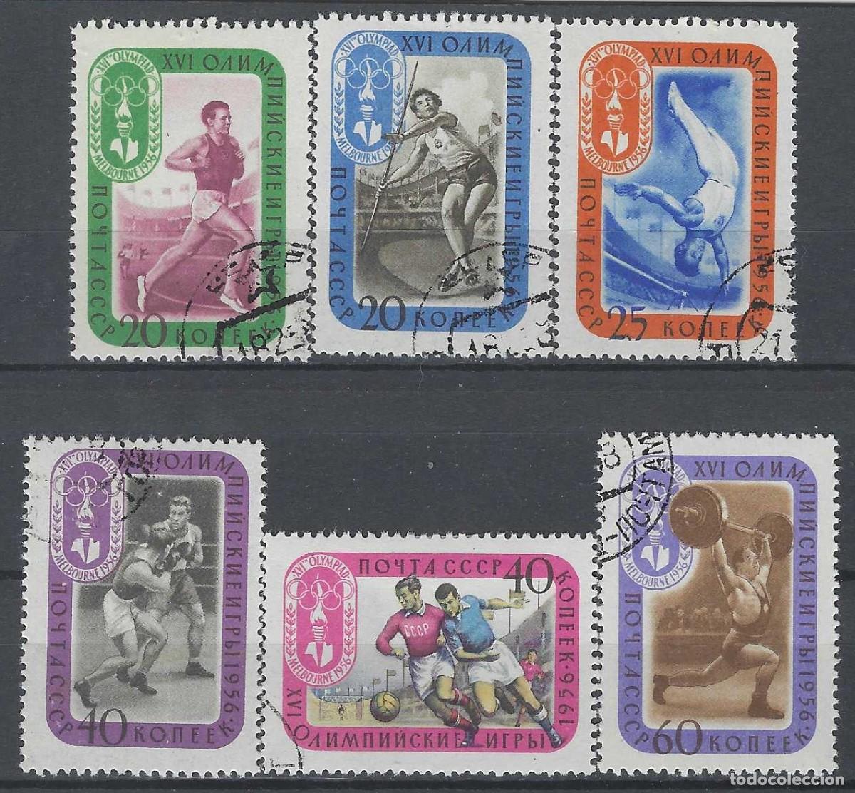 Sellos: UNI&Oacute;N SOVI&Eacute;TICA 1957 - JJOO DE MELBOURNE, S. COMPLETA - USADOS