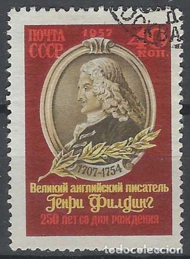 Sellos: UNI&Oacute;N SOVI&Eacute;TICA 1957 - 250&ordm; ANIV. DEL NACIMIENTO DEL ESCRITOR INGL&Eacute;S HENRY FIELDING - USADO