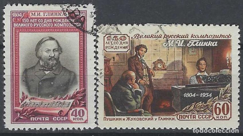 Sellos: UNI&Oacute;N SOVI&Eacute;TICA 1954 - 150&ordm; ANIV. DEL NACIMIENTO DEL COMPOSITOR M.I. GLINKA, S.COMPLETA - USADOS