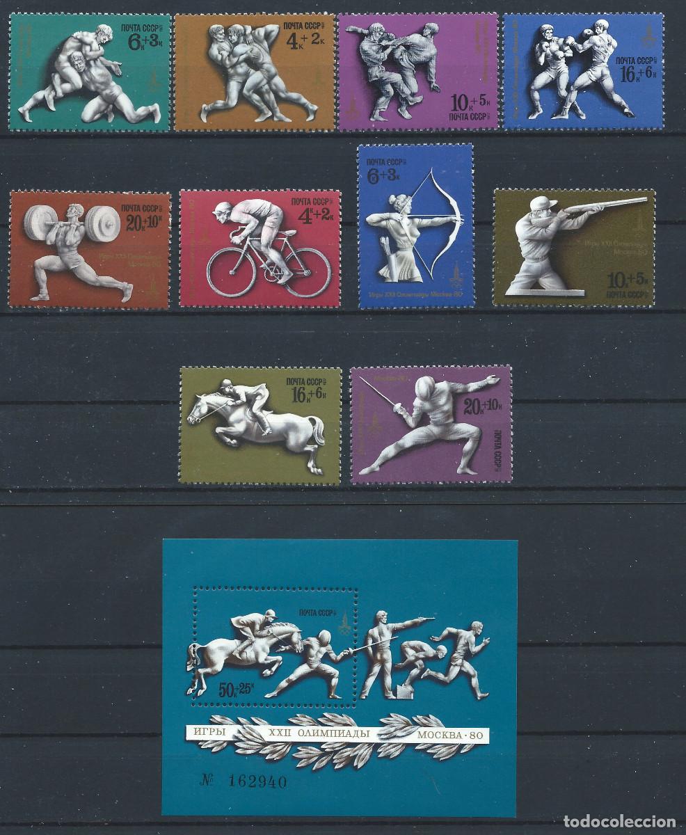 Sellos: Russie N&deg;4381/85+4395/99+ Bloc 119** (MNH) 1977 - J.O de Moscou 1980