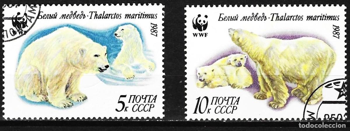Sellos: Rusia 1987 - Mi 5694 y 5695 - YT 5391 y 5392 - Fauna : Osos polares
