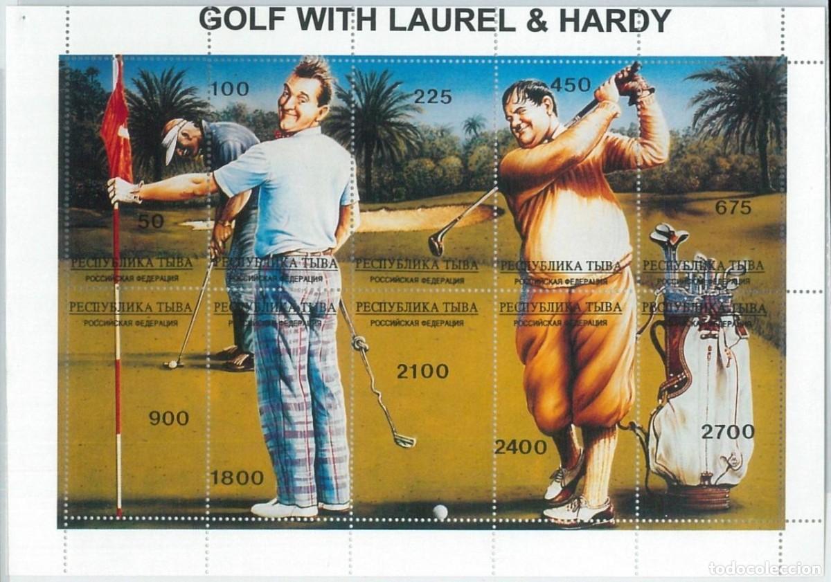 Sellos: TUVA TOUVA 1995 SHEET MNH GOLF LAUREL HARDY EL GORDO Y EL FLACO CINE CINEMA ACTORES COMICOS