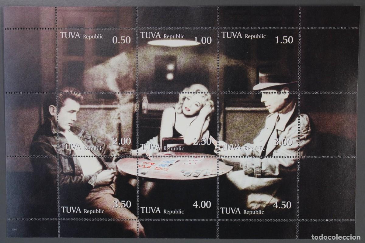 Sellos: TUVA TOUVA 1999 SHEET MNH MARILYN MONROE JAMES DEAN HUMPHREY BOGART ACTORES ACTRICES CINE CINEMA